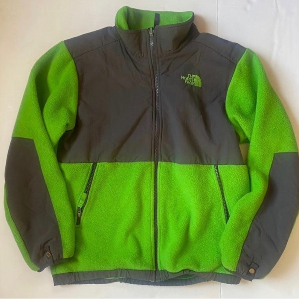 North Face Denali Fleece Green Zip Up Jacket Youth XL
